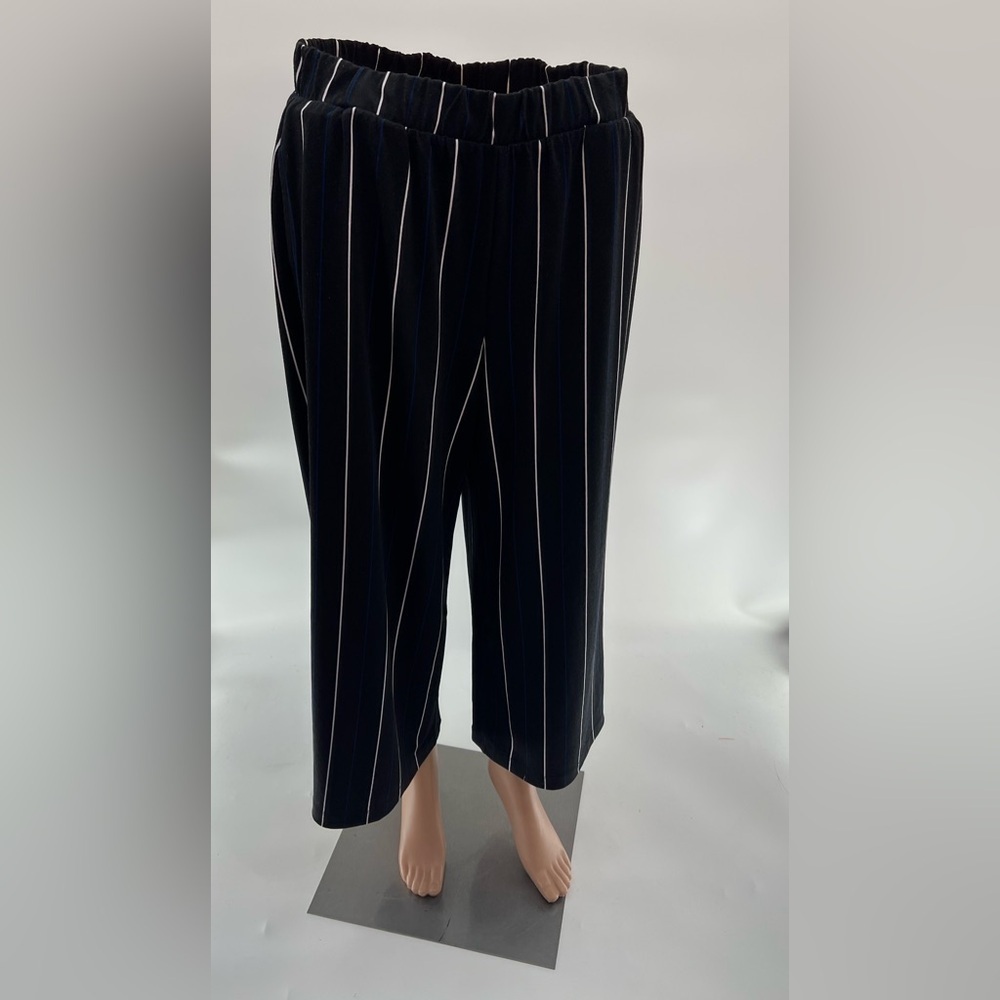 Banana Republic White and Blue Stripes Wide Leg Pants - Size Small